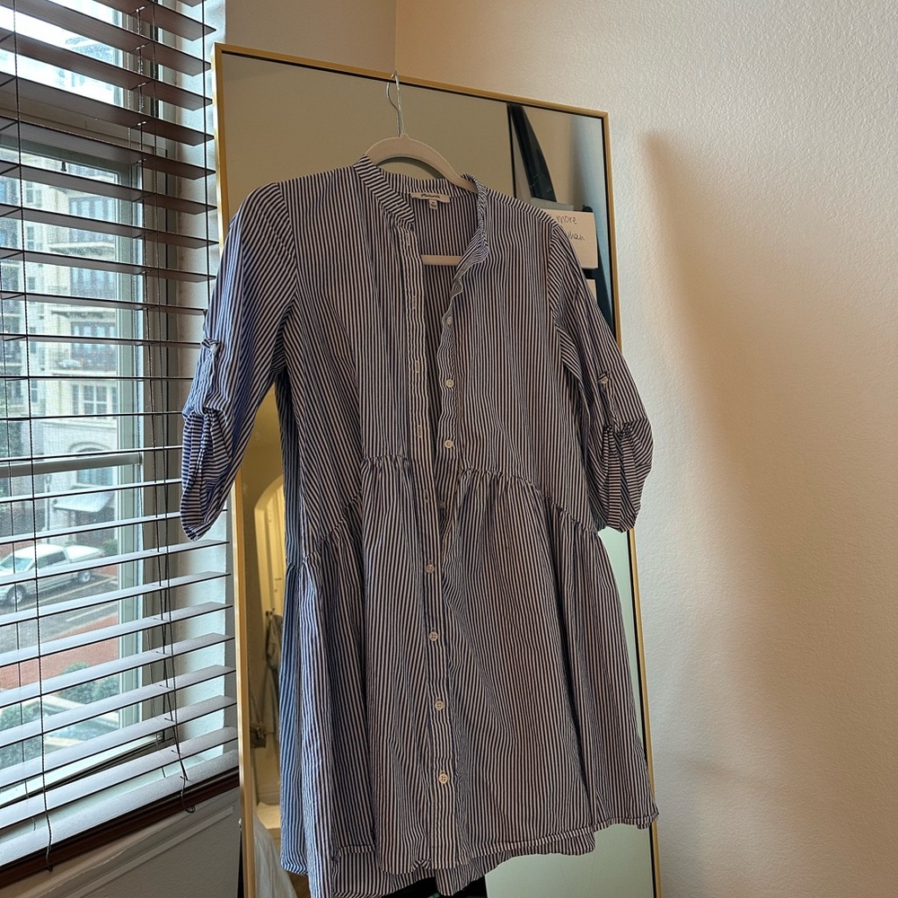 Madewell Blue and White Striped Mini Dress